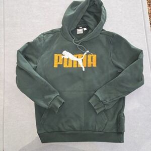 PUMA Men's Big Cat Logo Hoodie Green Men's M